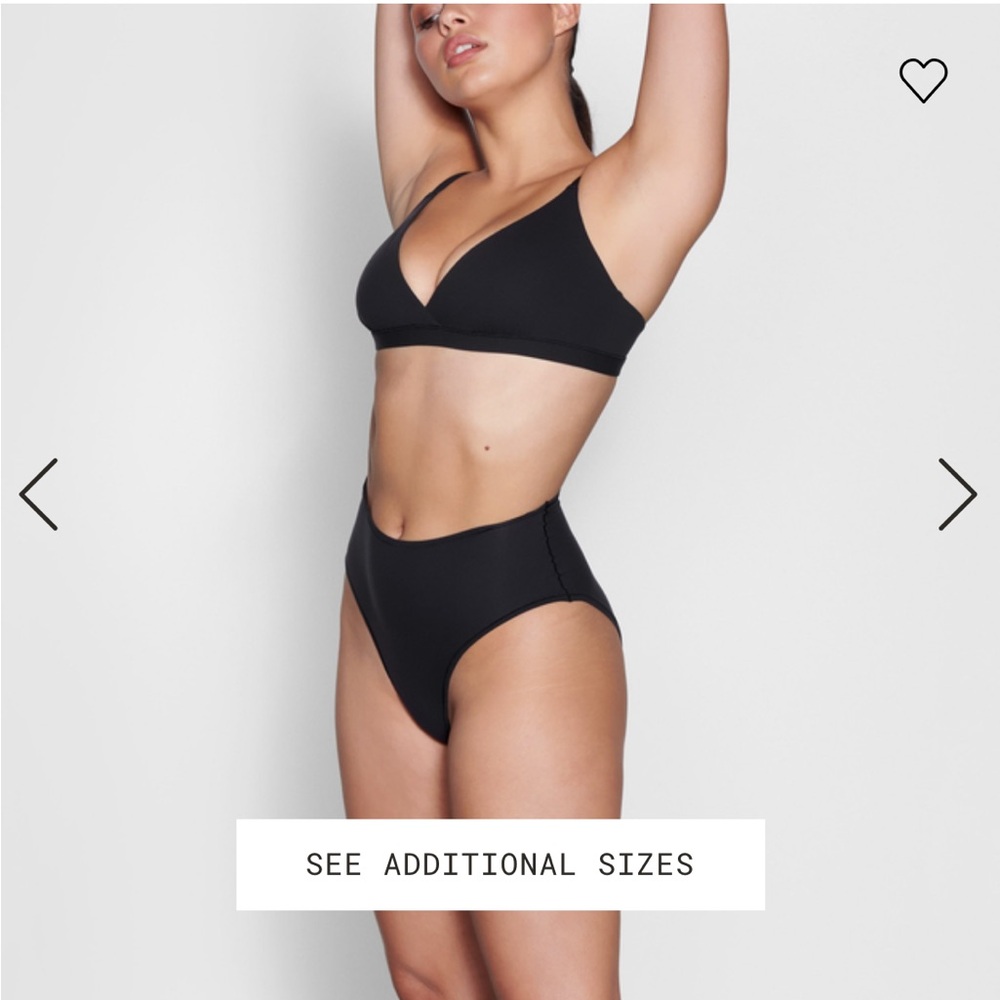 SKIMS FITS EVERYBODY CROSSOVER BRALETTE SIZE XL COLOR ONYX
